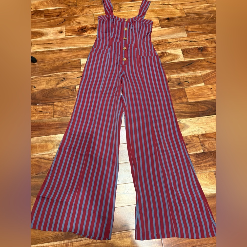 Free People City Girl Striped Jumpsuit - Picture 4 of 6